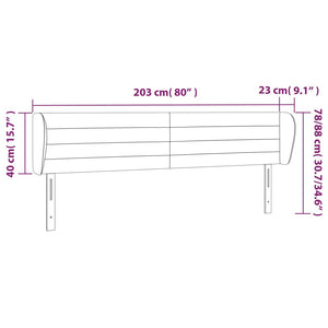 Κεφαλάρι με Πτερύγια Ανοιχτό Γκρι 203x23x78/88 εκ. Υφασμάτινο - PAKOBAZAAR