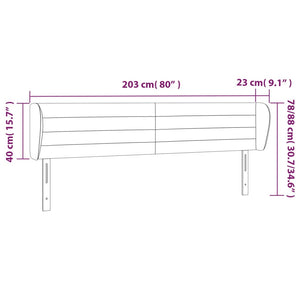 Κεφαλάρι με Πτερύγια Σκούρο Καφέ 203 x 23 x 78/88εκ. Υφασμάτινο - PAKOBAZAAR