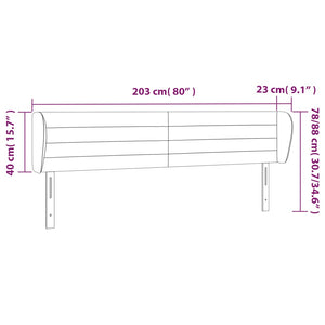 Κεφαλάρι με Πτερύγια Μπλε 203 x 23 x 78/88 εκ. Υφασμάτινο - PAKOBAZAAR
