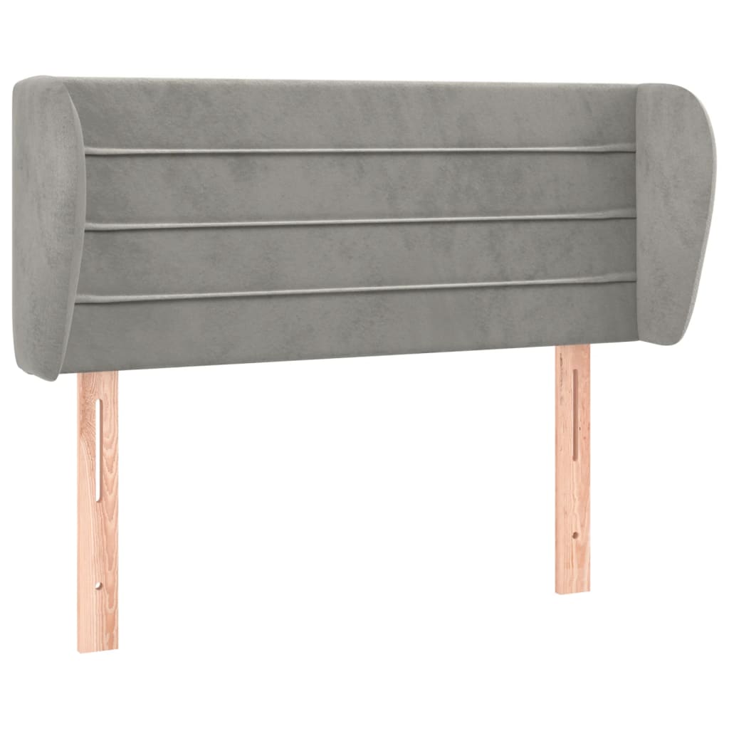 Κεφαλάρι με Πτερύγια Ανοιχτό Γκρι 83x23x78/88 εκ. Βελούδινο - PAKOBAZAAR