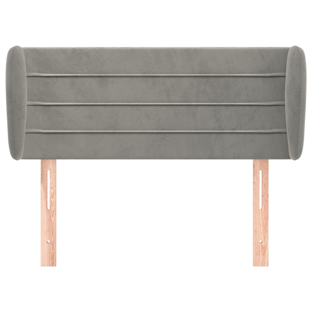 Κεφαλάρι με Πτερύγια Ανοιχτό Γκρι 83x23x78/88 εκ. Βελούδινο - PAKOBAZAAR