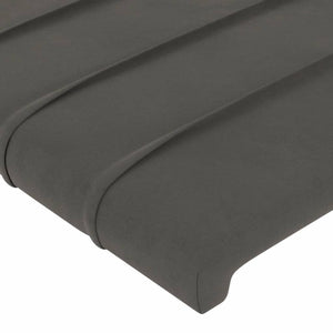 Κεφαλάρι με Πτερύγια Σκούρο Γκρι 93x23x78/88 εκ. Βελούδινο - PAKOBAZAAR