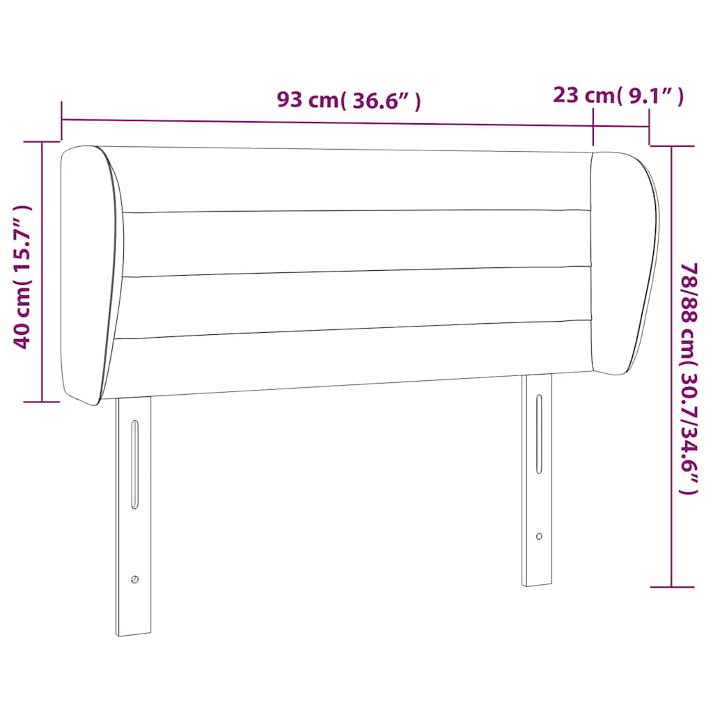 Κεφαλάρι με Πτερύγια Σκούρο Πράσινο 93x23x78/88 εκ. Βελούδινο - PAKOBAZAAR