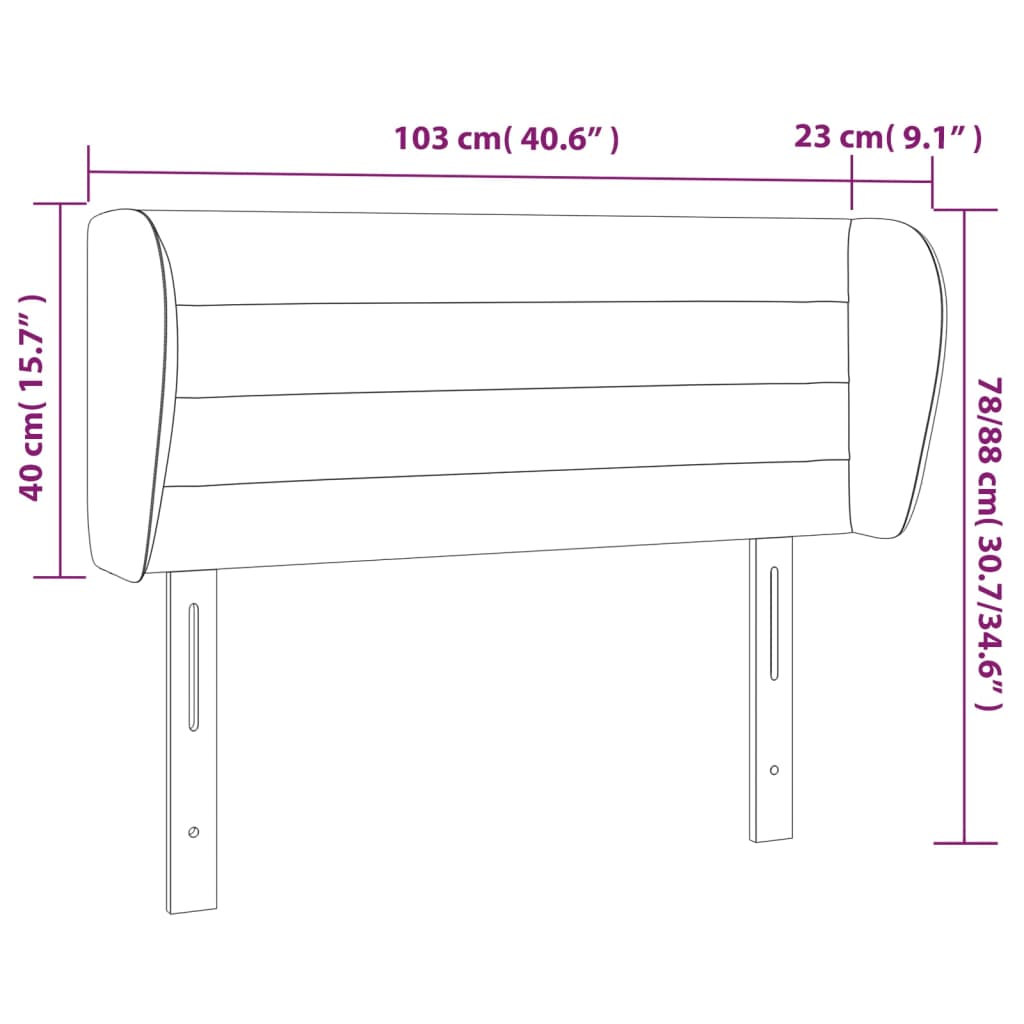 Κεφαλάρι με Πτερύγια Ροζ 103x23x78/88 εκ. Βελούδινο - PAKOBAZAAR