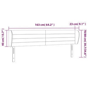 Κεφαλάρι με Πτερύγια Ανοιχτό Γκρι 163x23x78/88 εκ. Βελούδινο - Pakobazaar