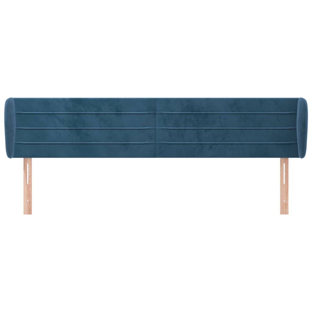 Κεφαλάρι με Πτερύγια Σκούρο Μπλε 183x23x78/88 εκ. Βελούδινο - PAKOBAZAAR