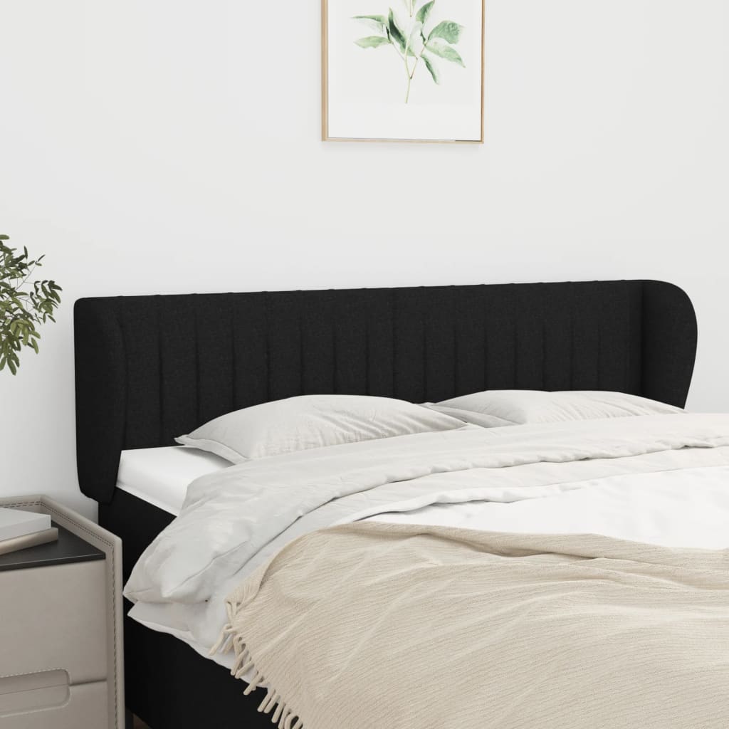 Κεφαλάρι με Πτερύγια Μαύρο 147 x 23 x 78/88 εκ. Υφασμάτινο - PAKOBAZAAR