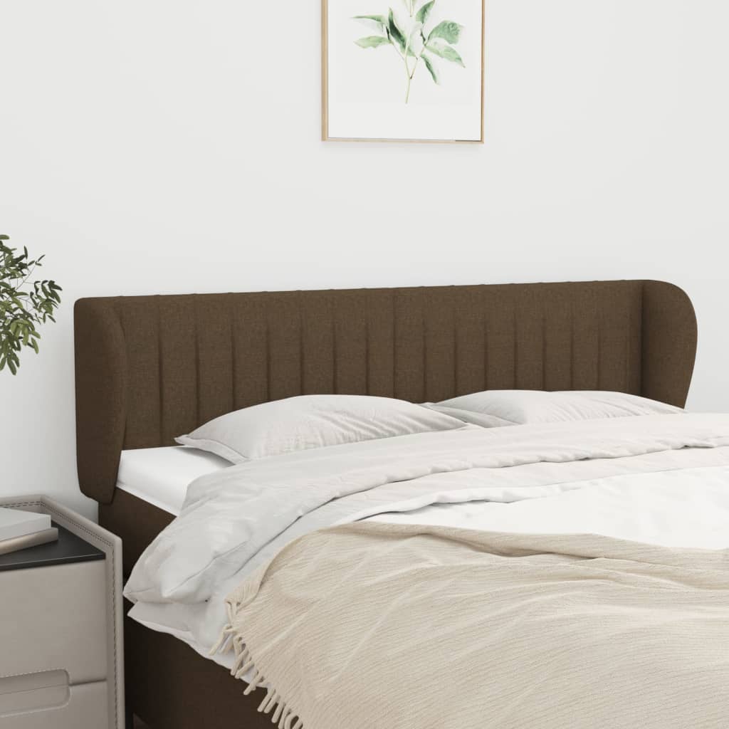 Κεφαλάρι με Πτερύγια Σκούρο Καφέ 147 x 23 x 78/88εκ. Υφασμάτινο - PAKOBAZAAR