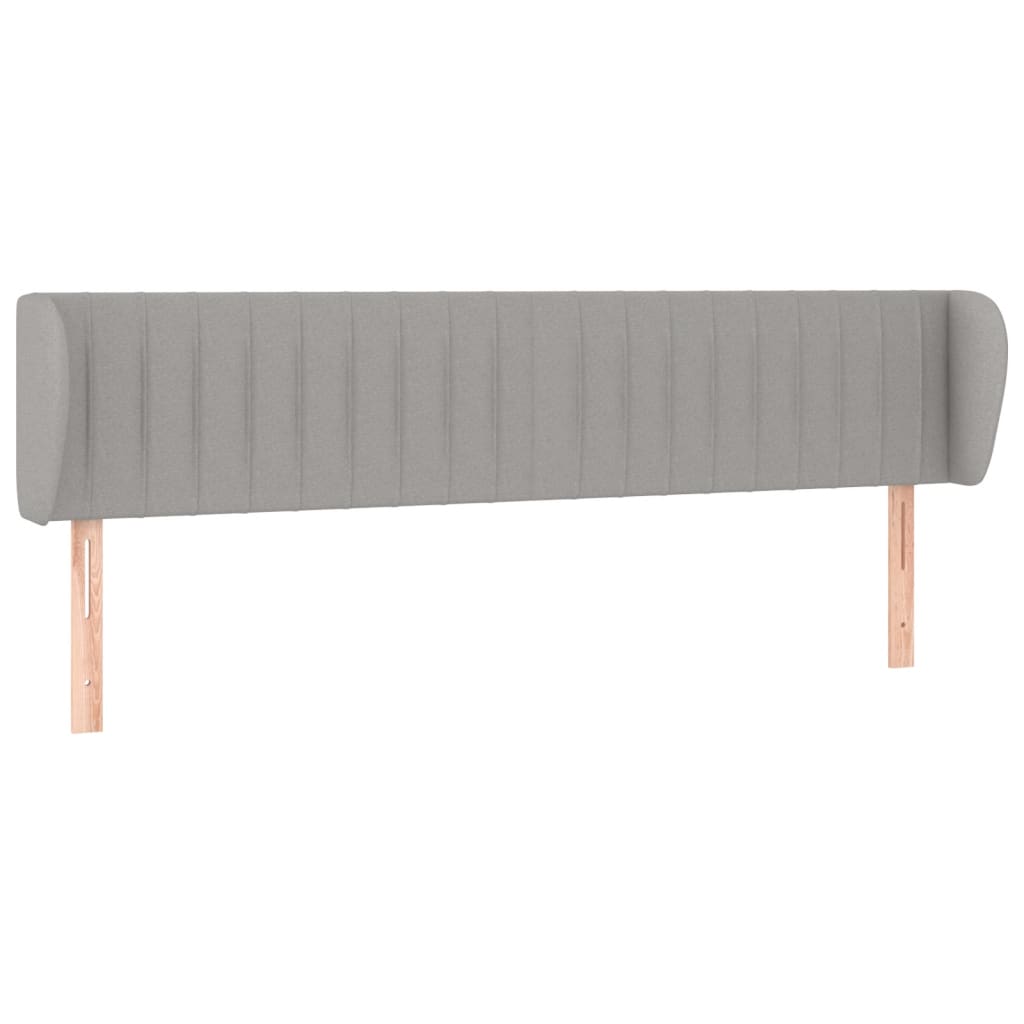 Κεφαλάρι με Πτερύγια Ανοιχτό Γκρι 163x23x78/88 εκ. Υφασμάτινο - PAKOBAZAAR