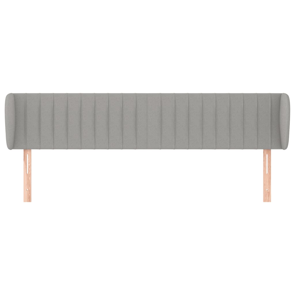 Κεφαλάρι με Πτερύγια Ανοιχτό Γκρι 163x23x78/88 εκ. Υφασμάτινο - PAKOBAZAAR