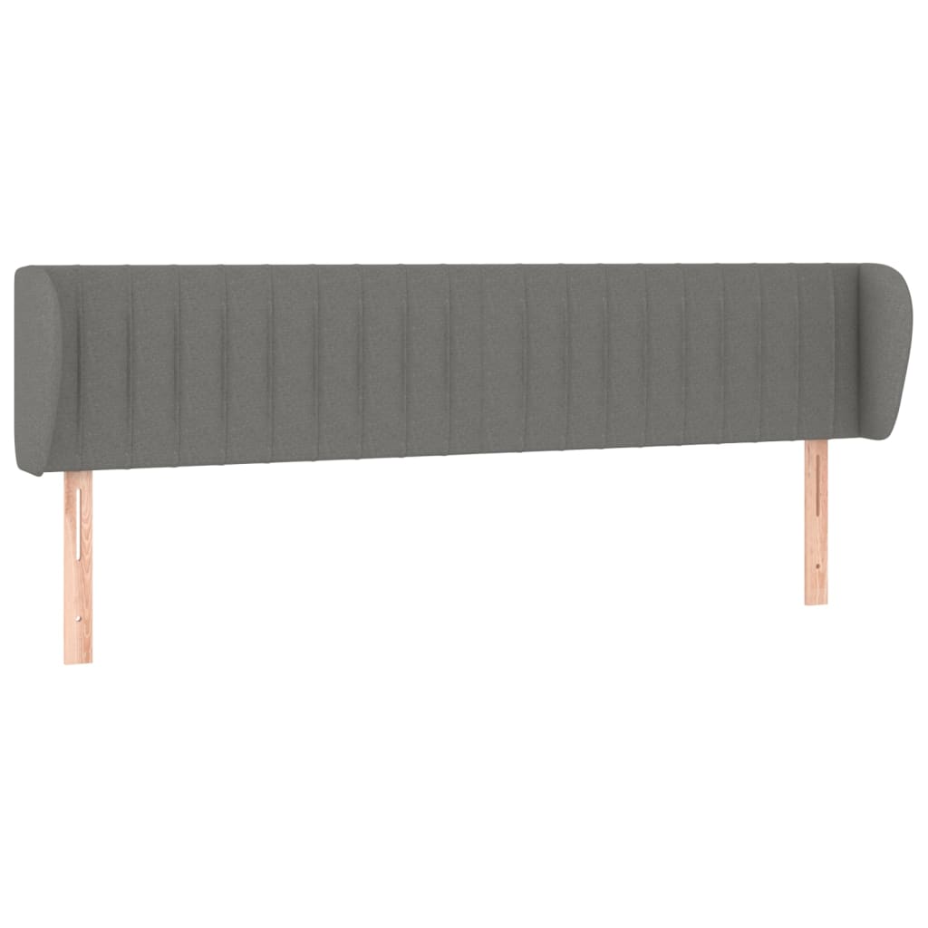 Κεφαλάρι με Πτερύγια Σκούρο Γκρι 163 x 23 x 78/88εκ. Υφασμάτινο - PAKOBAZAAR