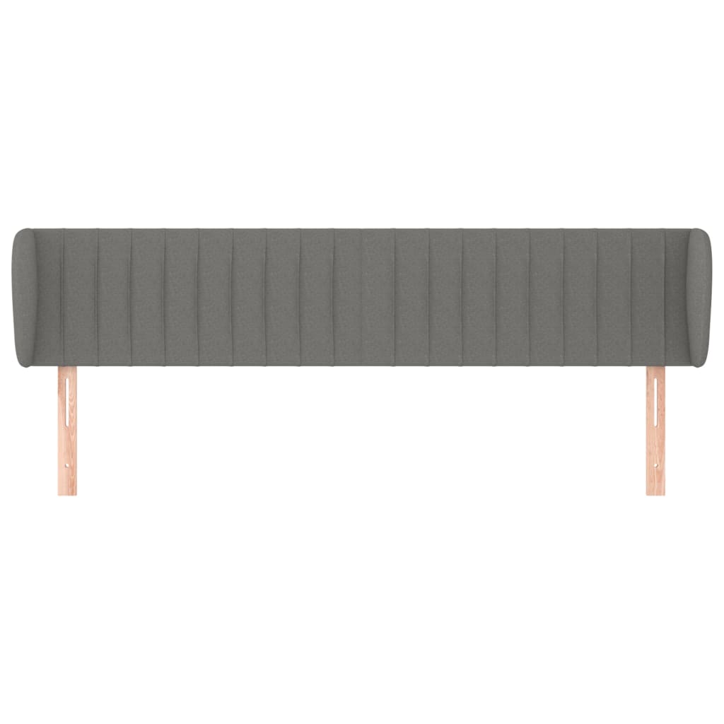 Κεφαλάρι με Πτερύγια Σκούρο Γκρι 183x23x78/88 εκ. Υφασμάτινο - PAKOBAZAAR