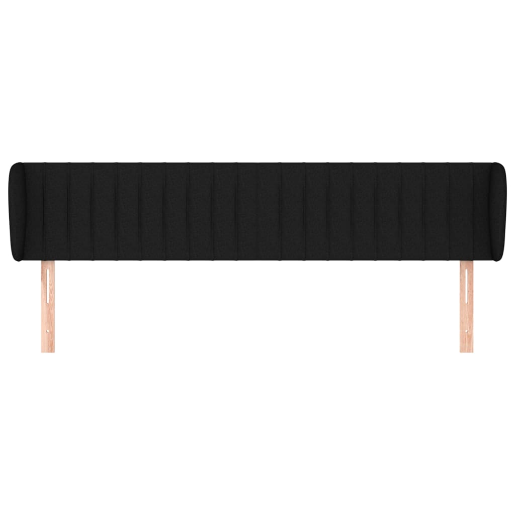 Κεφαλάρι με Πτερύγια Μαύρο 183x23x78/88 εκ. Υφασμάτινο - PAKOBAZAAR