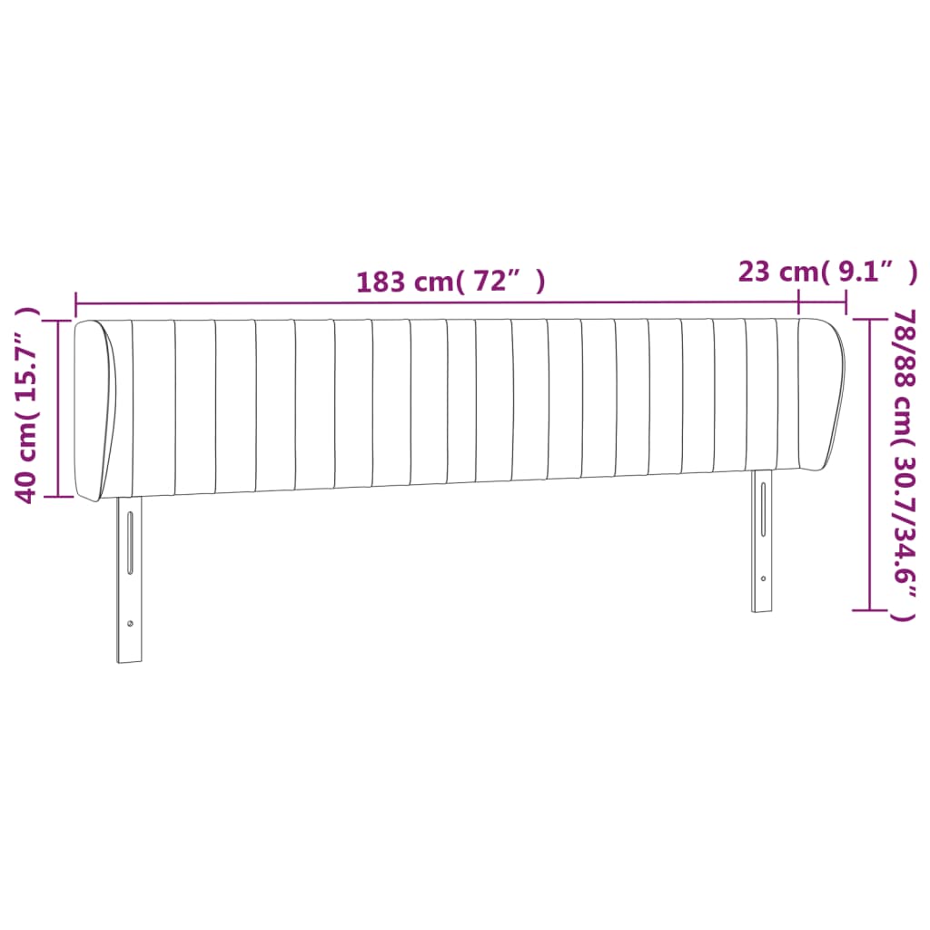Κεφαλάρι με Πτερύγια Taupe 183x23x78/88 εκ. Υφασμάτινο - PAKOBAZAAR