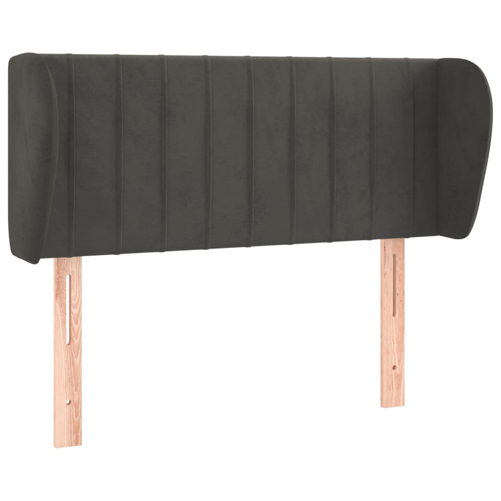 Κεφαλάρι με Πτερύγια Σκούρο Γκρι 83x23x78/88 εκ. Βελούδινο - PAKOBAZAAR