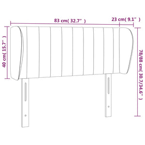 Κεφαλάρι με Πτερύγια Σκούρο Γκρι 83x23x78/88 εκ. Βελούδινο - PAKOBAZAAR