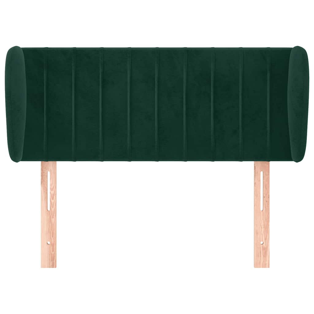 Κεφαλάρι με Πτερύγια Σκούρο Πράσινο 103x23x78/88 εκ. Βελούδινο - PAKOBAZAAR