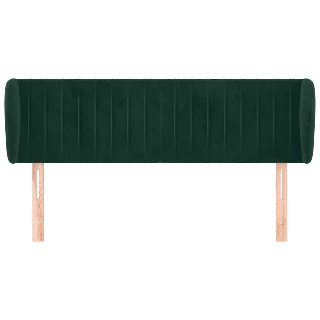 Κεφαλάρι με Πτερύγια Σκούρο Πράσινο 147x23x78/88 εκ. Βελούδινο - PAKOBAZAAR