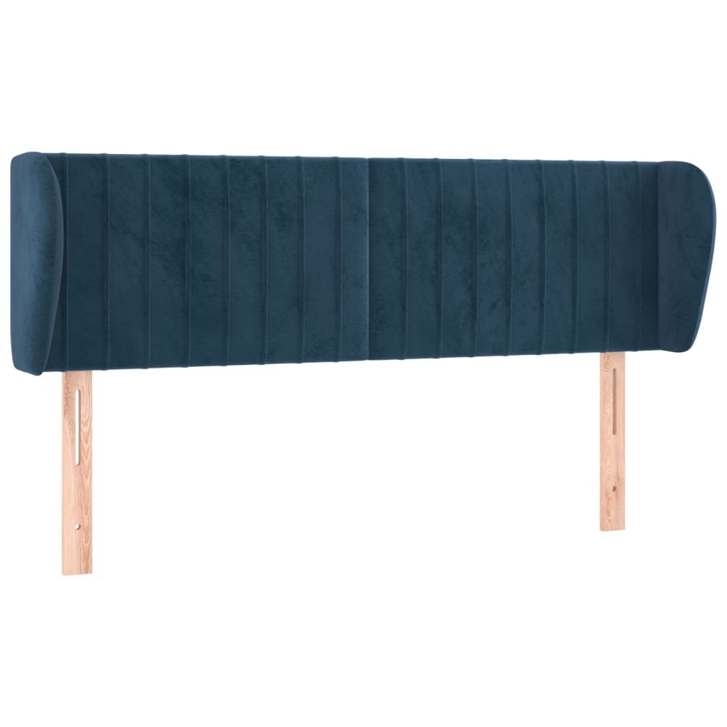 Κεφαλάρι με Πτερύγια Σκούρο Μπλε 147x23x78/88 εκ. Βελούδινο - PAKOBAZAAR