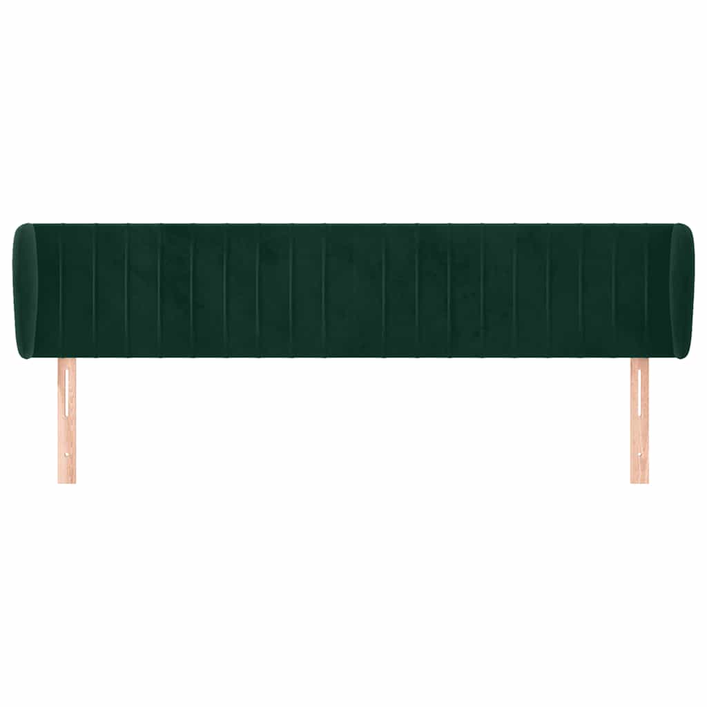 Κεφαλάρι με Πτερύγια Σκούρο Πράσινο 163x23x78/88 εκ. Βελούδινο - Pakobazaar