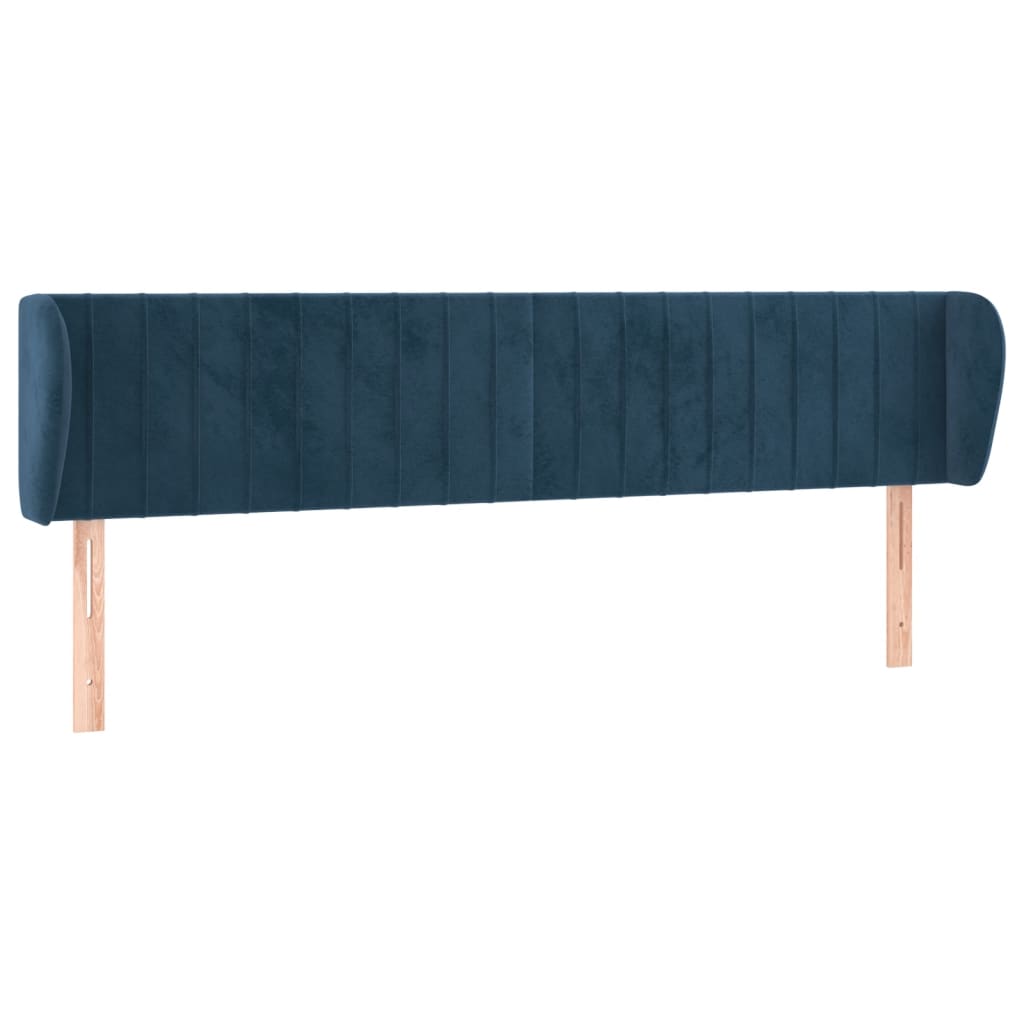 Κεφαλάρι με Πτερύγια Σκούρο Μπλε 163x23x78/88 εκ. Βελούδινο - PAKOBAZAAR