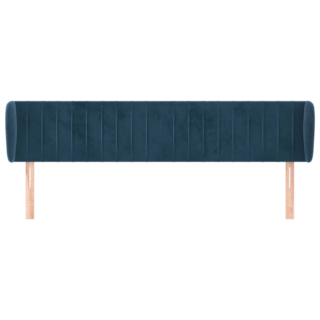 Κεφαλάρι με Πτερύγια Σκούρο Μπλε 183x23x78/88 εκ. Βελούδινο - PAKOBAZAAR