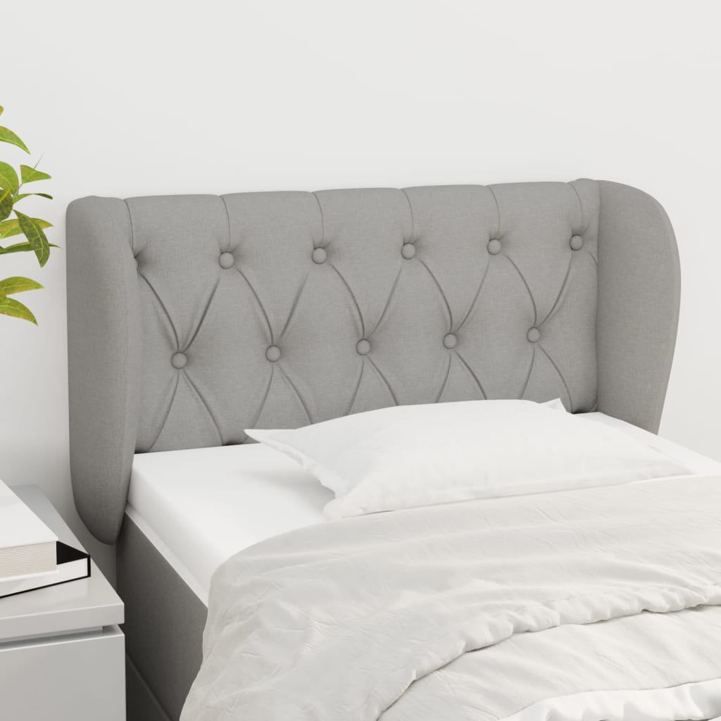 Κεφαλάρι με Πτερύγια Ανοιχτό Γκρι 83x23x78/88 εκ. Υφασμάτινο - Pakobazaar