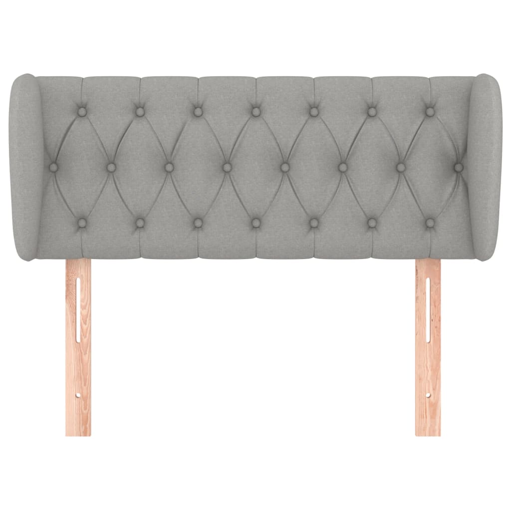 Κεφαλάρι με Πτερύγια Ανοιχτό Γκρι 93x23x78/88 εκ. Υφασμάτινο - PAKOBAZAAR