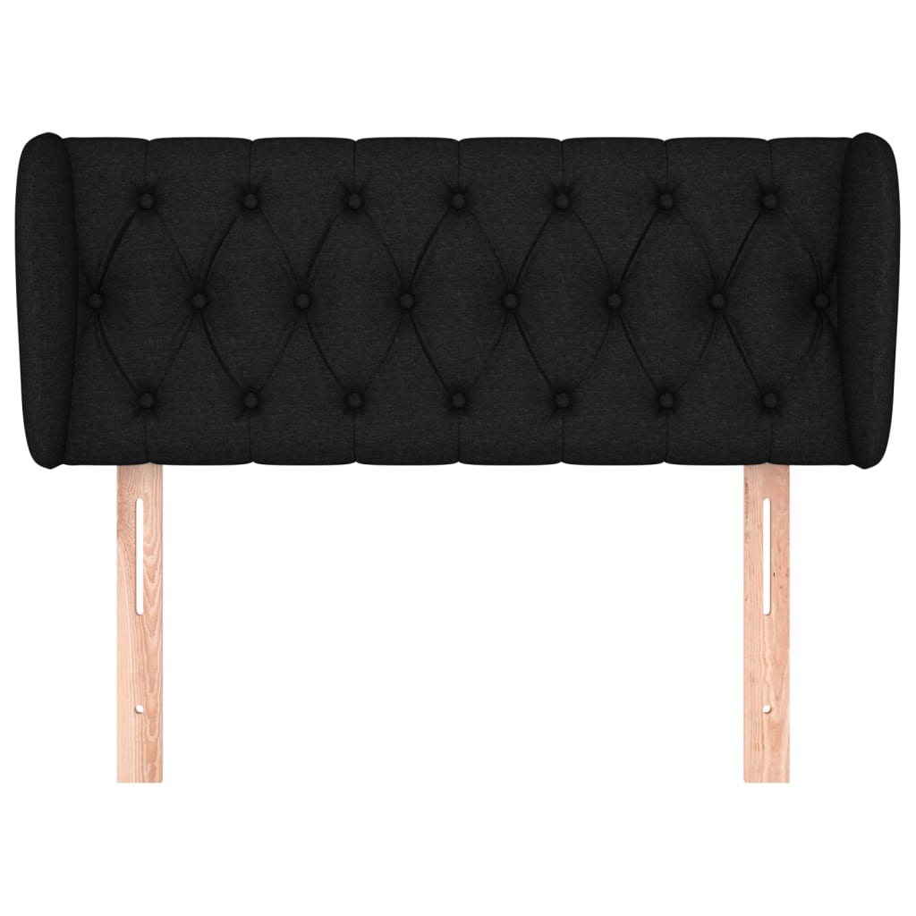 Κεφαλάρι με Πτερύγια Μαύρο 93x23x78/88 εκ. Υφασμάτινο - PAKOBAZAAR