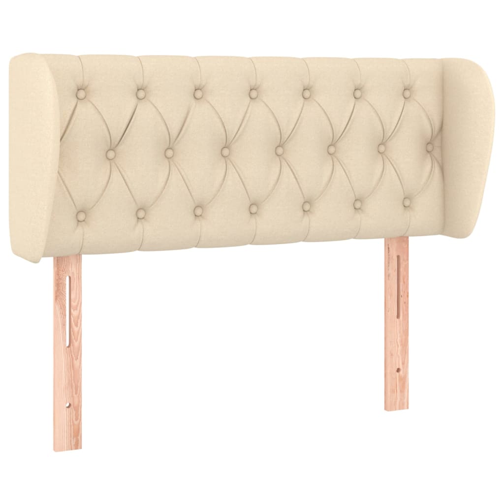 Κεφαλάρι με Πτερύγια Κρεμ 103x23x78/88 εκ. Υφασμάτινο - PAKOBAZAAR