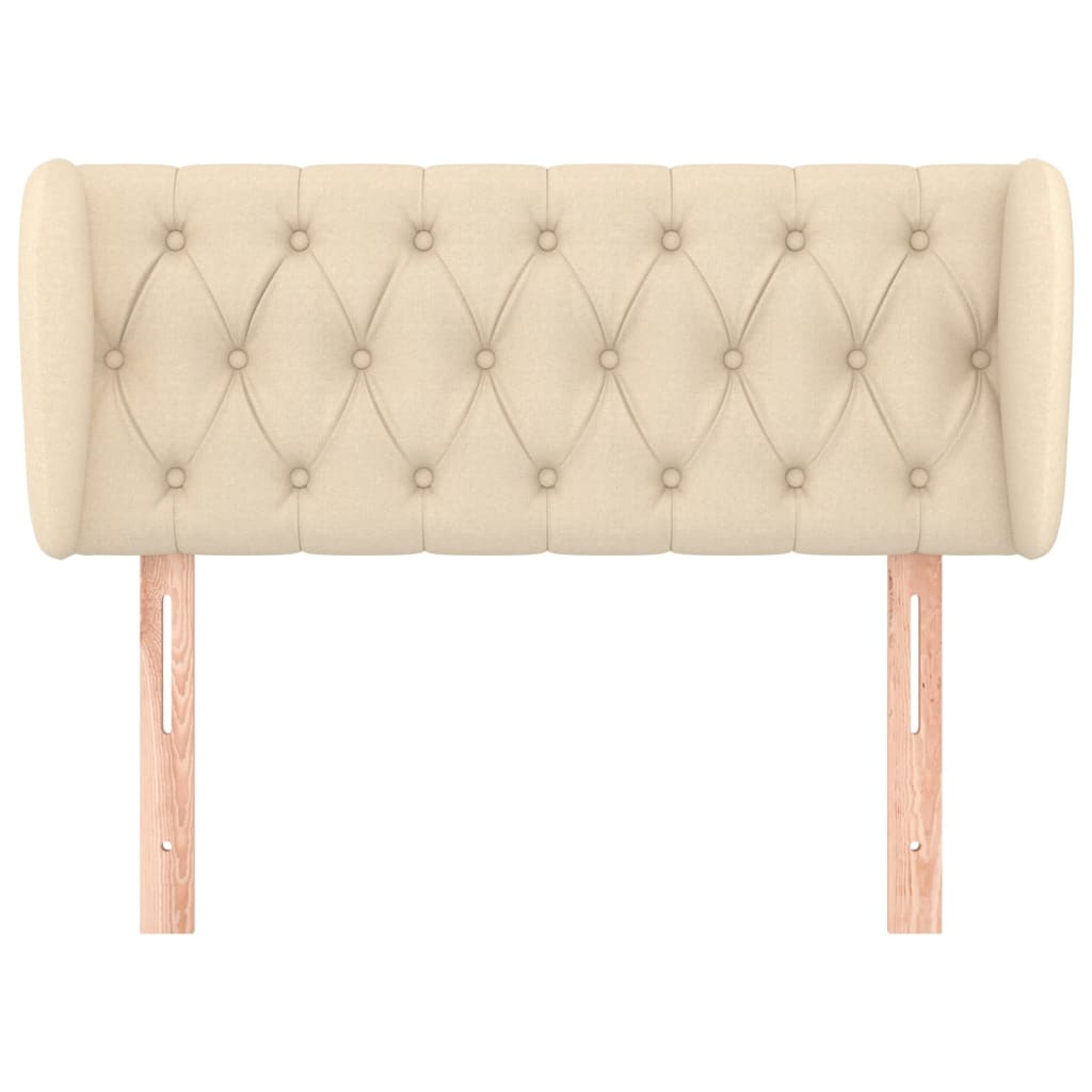 Κεφαλάρι με Πτερύγια Κρεμ 103x23x78/88 εκ. Υφασμάτινο - PAKOBAZAAR