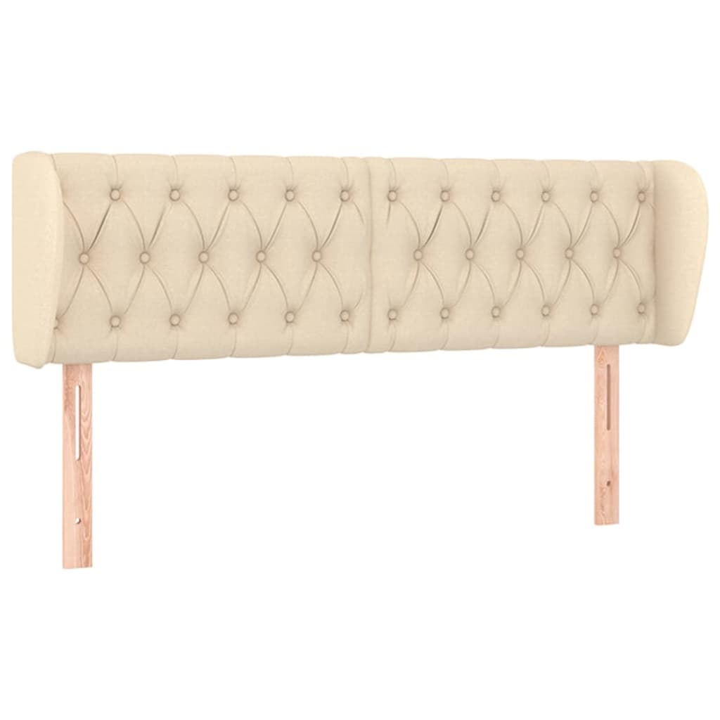 Κεφαλάρι με Πτερύγια Κρεμ 163x23x78/88 εκ. Υφασμάτινο - PAKOBAZAAR