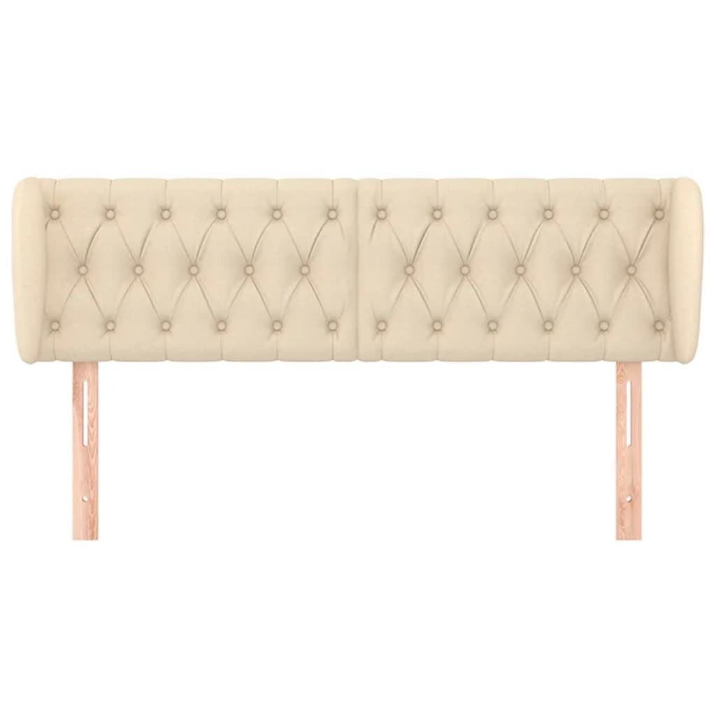 Κεφαλάρι με Πτερύγια Κρεμ 163x23x78/88 εκ. Υφασμάτινο - PAKOBAZAAR