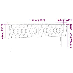 Κεφαλάρι με Πτερύγια Ανοιχτό Γκρι 183x23x78/88 εκ. Υφασμάτινο - PAKOBAZAAR