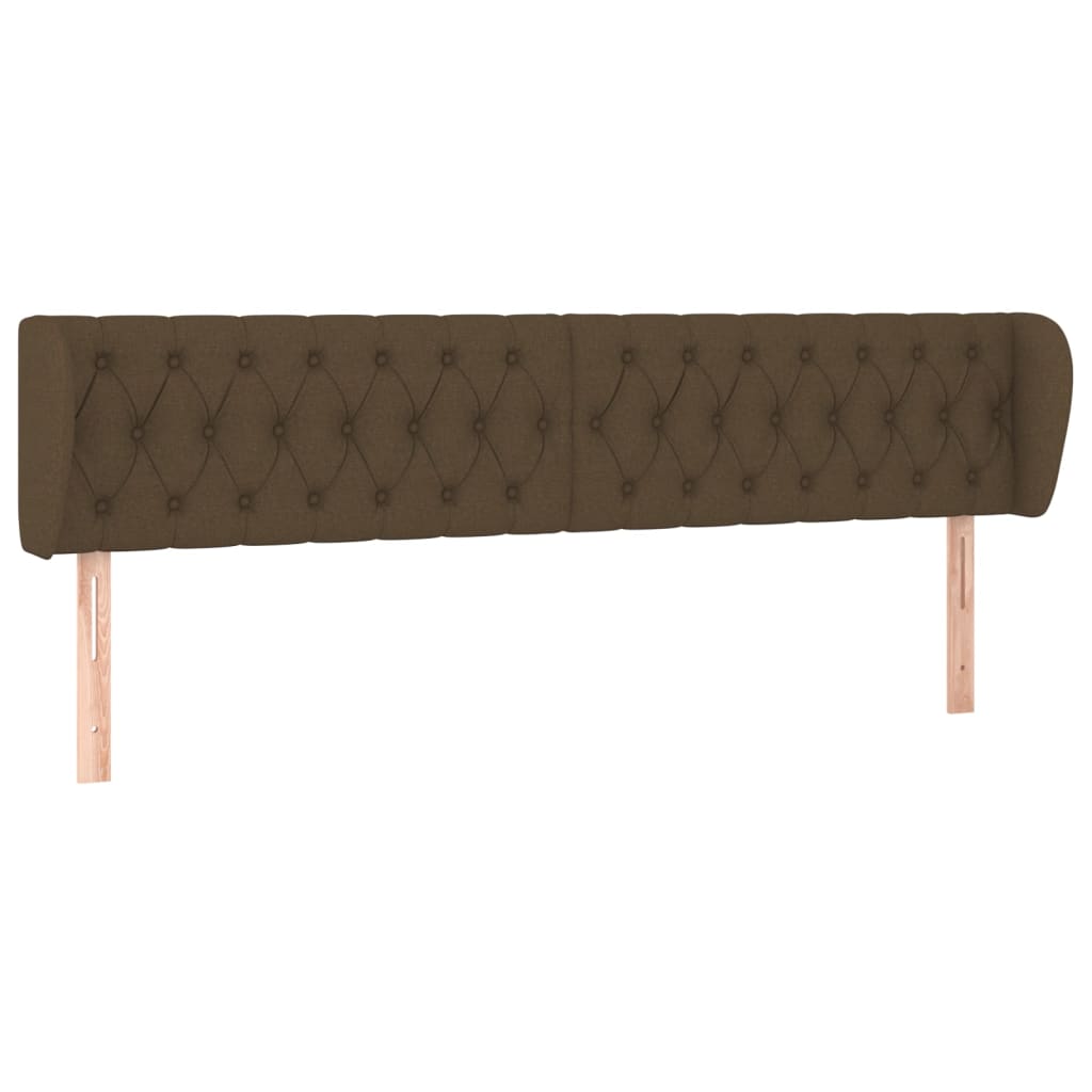Κεφαλάρι με Πτερύγια Σκούρο Καφέ 183x23x78/88 εκ. Υφασμάτινο - PAKOBAZAAR