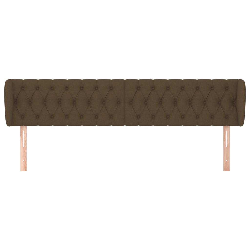 Κεφαλάρι με Πτερύγια Σκούρο Καφέ 183x23x78/88 εκ. Υφασμάτινο - PAKOBAZAAR