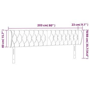 Κεφαλάρι με Πτερύγια Ανοιχτό Γκρι 203x23x78/88 εκ. Υφασμάτινο - PAKOBAZAAR