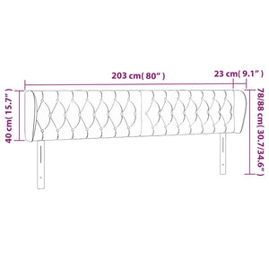 Κεφαλάρι με Πτερύγια Πράσινο 203 x 23 x 78/88 εκ. Υφασμάτινο