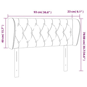 Κεφαλάρι με Πτερύγια Σκούρο Γκρι 93x23x78/88 εκ. Βελούδινο - PAKOBAZAAR