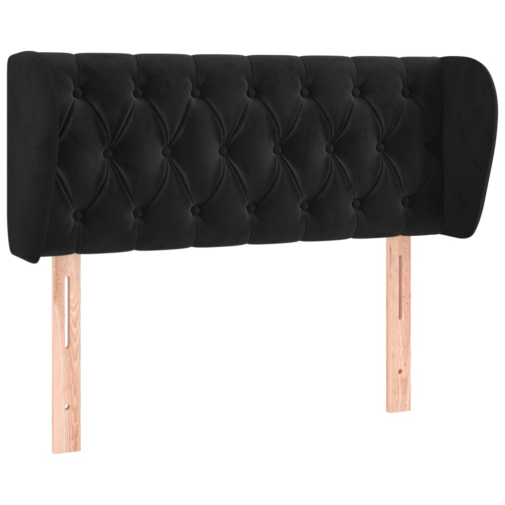 Κεφαλάρι με Πτερύγια Μαύρο 103x23x78/88 εκ. Βελούδινο - PAKOBAZAAR