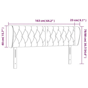 Κεφαλάρι με Πτερύγια Ανοιχτό Γκρι 163x23x78/88 εκ. Βελούδινο - PAKOBAZAAR