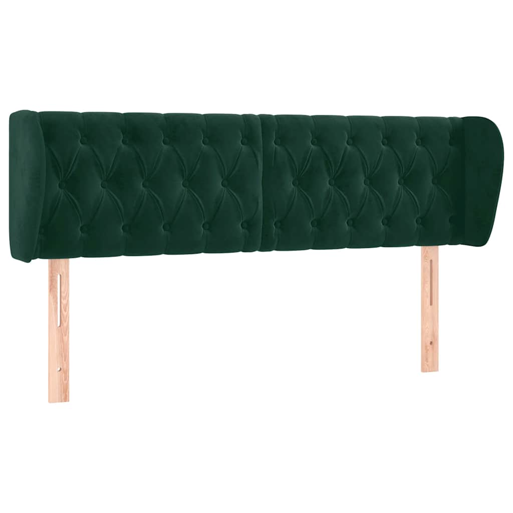 Κεφαλάρι με Πτερύγια Σκούρο Πράσινο 163x23x78/88 εκ. Βελούδινο - Pakobazaar