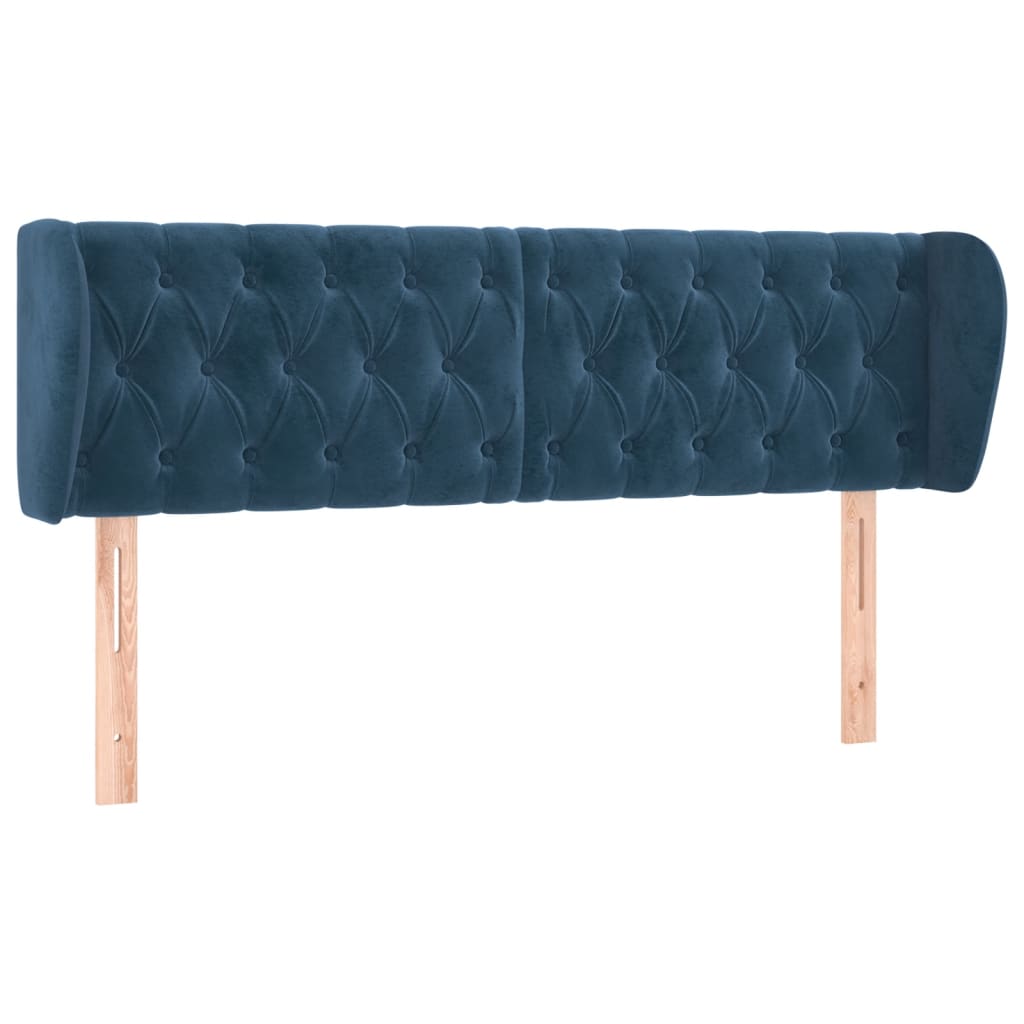 Κεφαλάρι με Πτερύγια Σκούρο Μπλε 163x23x78/88 εκ. Βελούδινο - PAKOBAZAAR