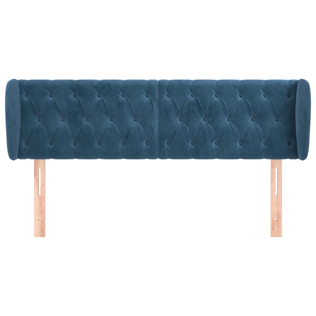 Κεφαλάρι με Πτερύγια Σκούρο Μπλε 163x23x78/88 εκ. Βελούδινο - PAKOBAZAAR