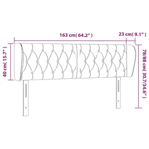 Κεφαλάρι με Πτερύγια Σκούρο Μπλε 163x23x78/88 εκ. Βελούδινο - PAKOBAZAAR