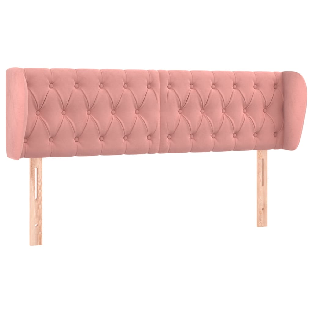 Κεφαλάρι με Πτερύγια Ροζ 163x23x78/88 εκ. Βελούδινο - PAKOBAZAAR