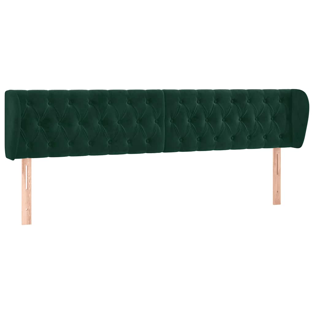 Κεφαλάρι με Πτερύγια Σκούρο Πράσινο 183x23x78/88 εκ. Βελούδινο - PAKOBAZAAR