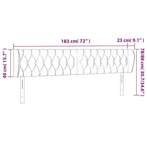 Κεφαλάρι με Πτερύγια Σκούρο Πράσινο 183x23x78/88 εκ. Βελούδινο - PAKOBAZAAR