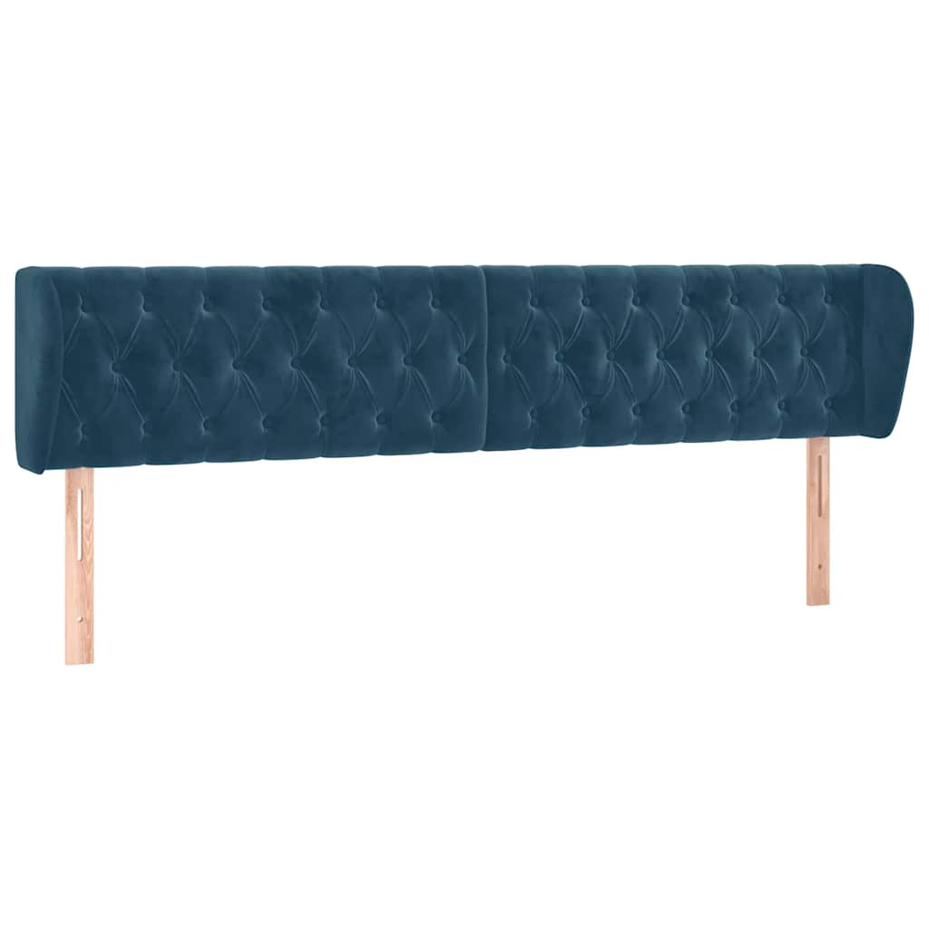 Κεφαλάρι με Πτερύγια Σκούρο Μπλε 183x23x78/88 εκ. Βελούδινο