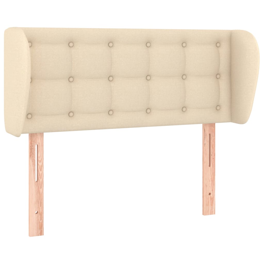 Κεφαλάρι με Πτερύγια Κρεμ 83 x 23 x 78/88 εκ. Υφασμάτινο - PAKOBAZAAR